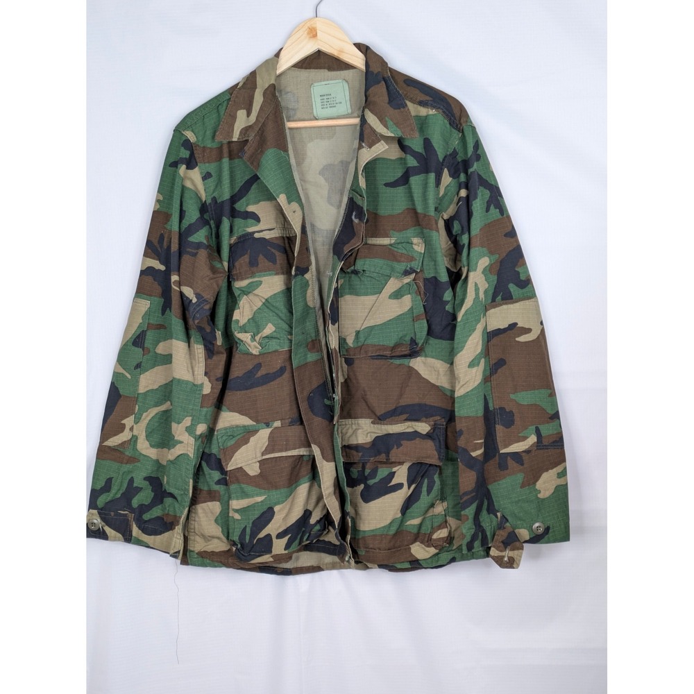 US Military Woodland Camo BDU Combat Coat Medium Regular Ripstop Jacket